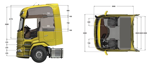 9.2. New Generation DAF XG - dimensions