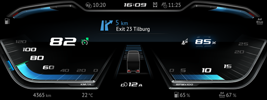 5.11. The 12 inch central driver display can be personalized - this is the Modern variant