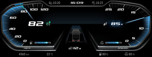 5.12. The 12 inch central driver display can be personalized - this is the Classic variant