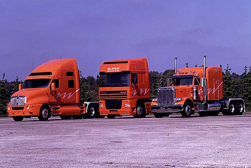 1987 Leyland Three Orange Flagship Trucks